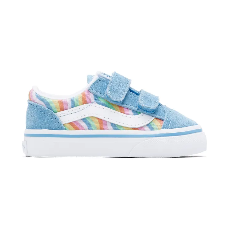 Vans Baby Blue Wavy Rainbow Old Skool V Sneakers (VN000D3YAC21)