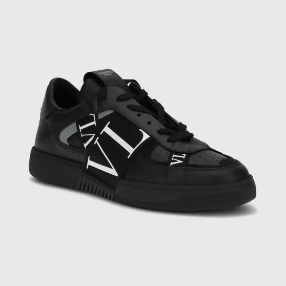 Valentino garavani VL7N Smooth Calf Leather Sneakers with Printed Logo Black (S0C58WRQ0NO)
