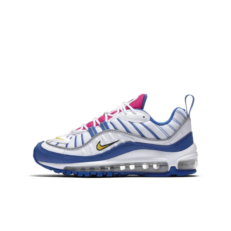 Nike Air Max 98 White Indigo Force (GS) White/Indigo Force-Laser Fuchsia-Amarillo (BV4872-101)