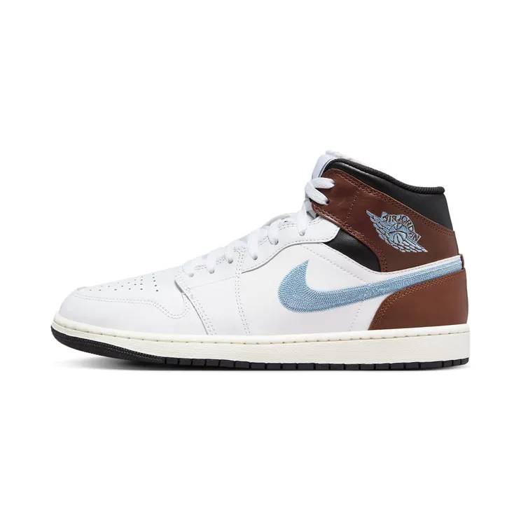 Jordan 1 Mid SE White Brown “White / Black / Sail / Blue Grey” (FQ7831-142)