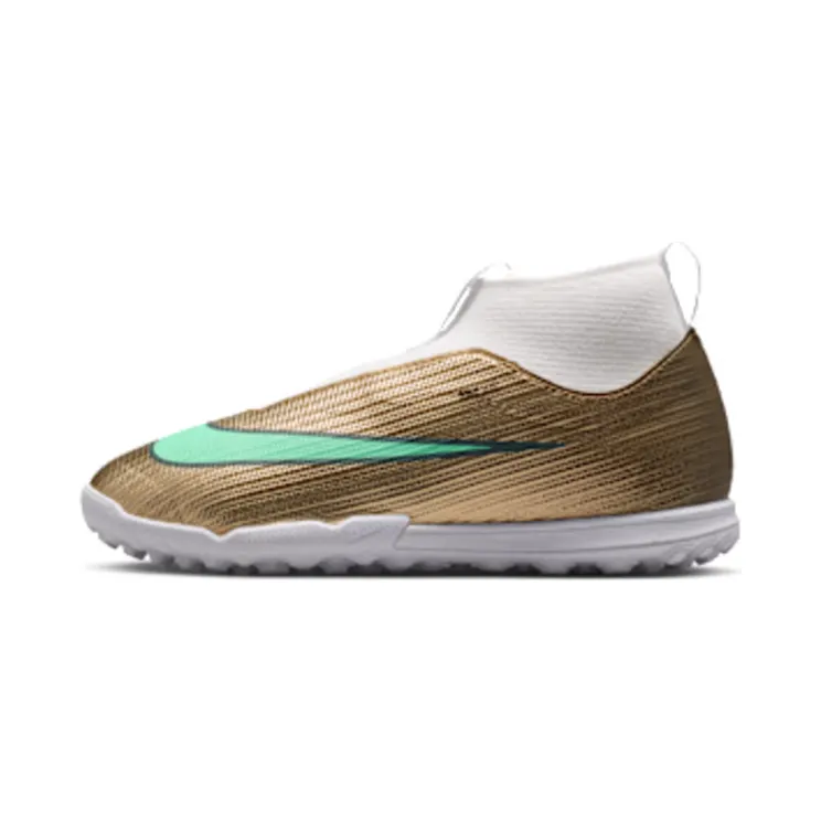 Nike Jr Mercurial Superfly 11 Academy ‘Kylian Mbappé’ ‘ Multi-Ground High-Top “Metallic Gold/Green Glow” (IV5817-701)