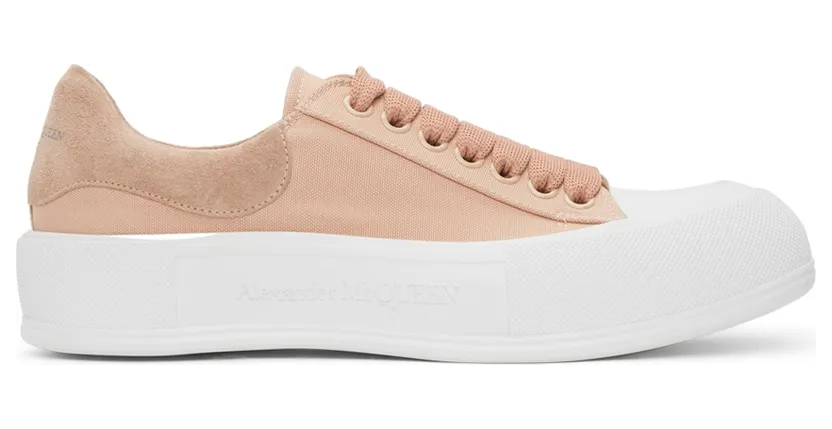 Alexander McQueen Pink Deck Lace Plimsoll Sneakers (654593W4PQ1)