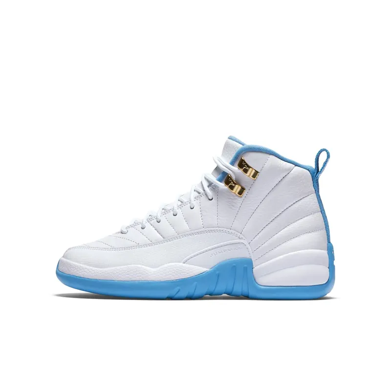 Jordan 12 Retro University Blue 2016 (GS) White/Metallic Gold-University Blue (510815-127)