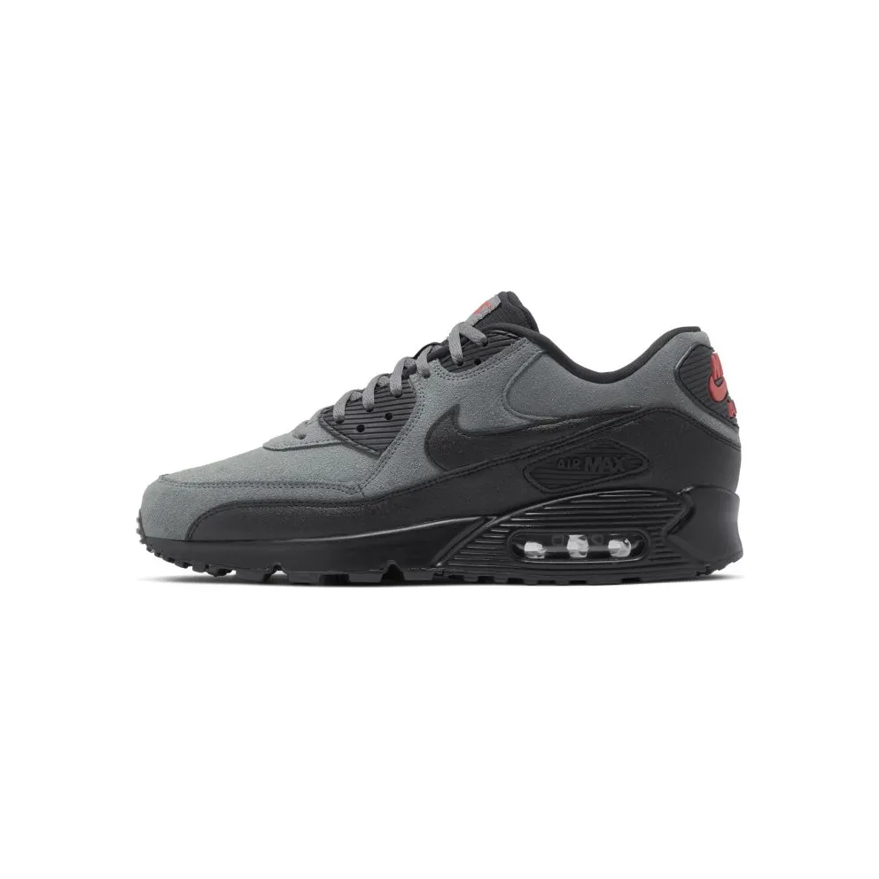 Nike Air Max 90 Grey Suede Anthracite/Black-Red (AJ1285-025)