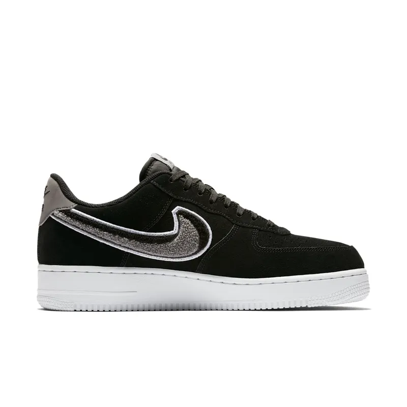 Nike Air Force 1 Low 3D Chenille Swoosh Black Cool Grey Black/White-Cool Grey-White (823511-014)