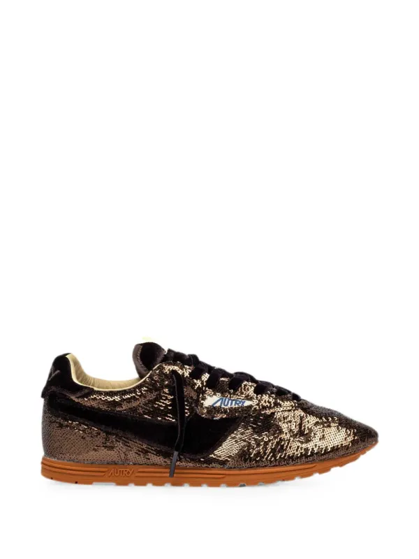 Autry Windspin Low sequin-embellished velvet – Bruin (WSLWEI01)
