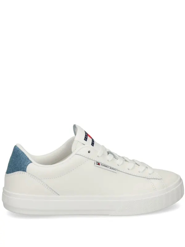 Tommy Jeans Leren with denim afwerking – White (EN0EN02652)