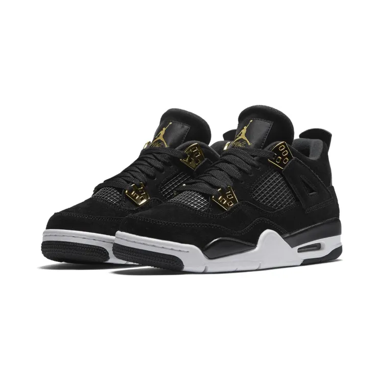 Air Jordan 4 Retro BG Royalty “Black / White / Metallic Gold” (408452-032)