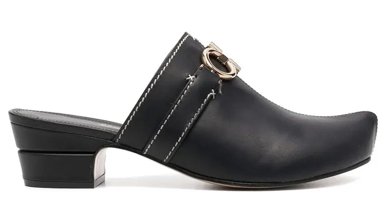 Ferragamo Gancini Leather Mules Black (01D436752532)