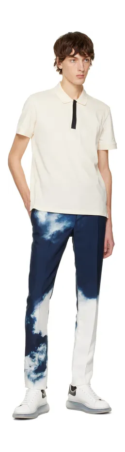 Alexander McQueen White & Navy Oversized Sneakers (709817WICY1) (5)