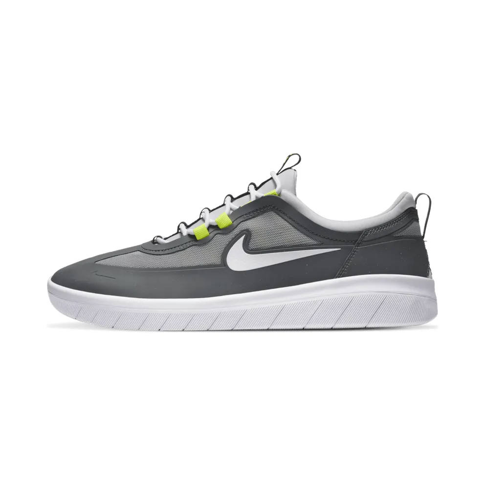 Nike SB Nyjah Free 2 Grey Neon Smoke Grey/Light Solar Flare Heather-Photon Dust-White (BV2078-003)