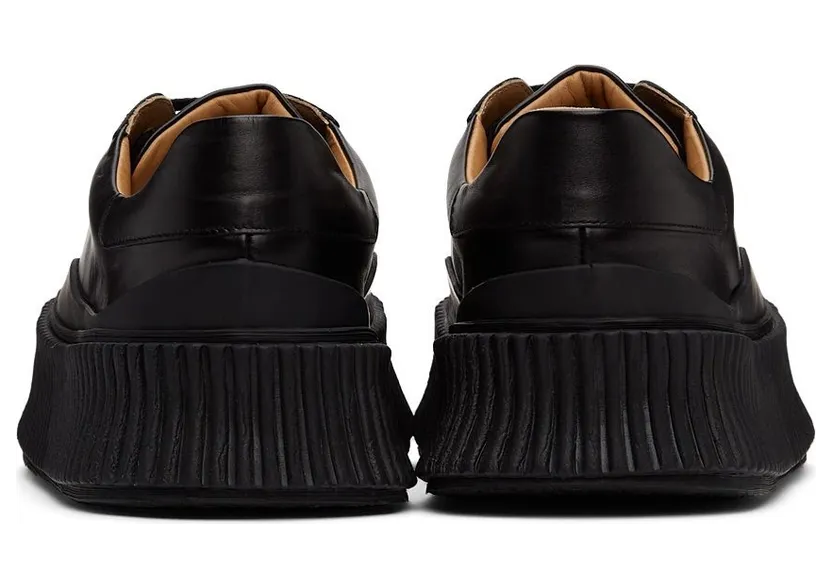 Jil Sander Black Leather Platform Sneakers (JS32108A_14020) (4)