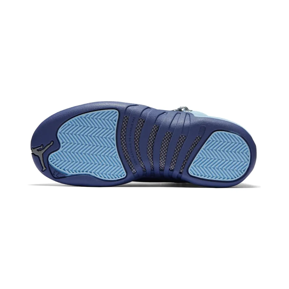 Jordan 12 Retro Hornets (GS) Blue Cap/Metallic Silver-Dark Purple Dust (510815-418)
