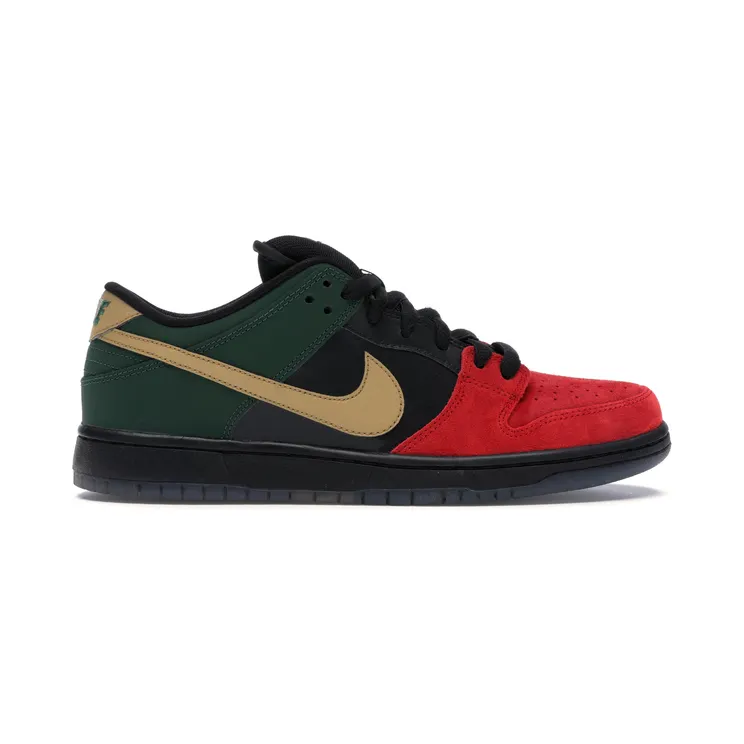 Nike Dunk Low Pro SB ‘BHM’ Unvrsty Red/Mtllc Gld-Grg Grn (304292-673)