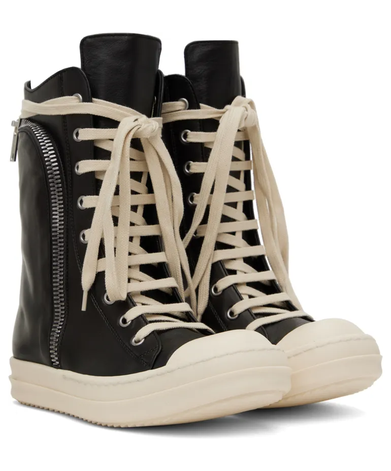 Rick Owens Black High Pocket Sneakers (RP02B6896 LPO) (4)