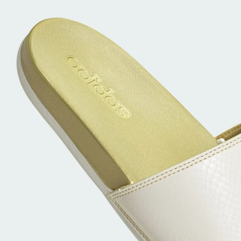 adidas Adilette Comfort Slides Core White Gold Metallic (JQ2253)