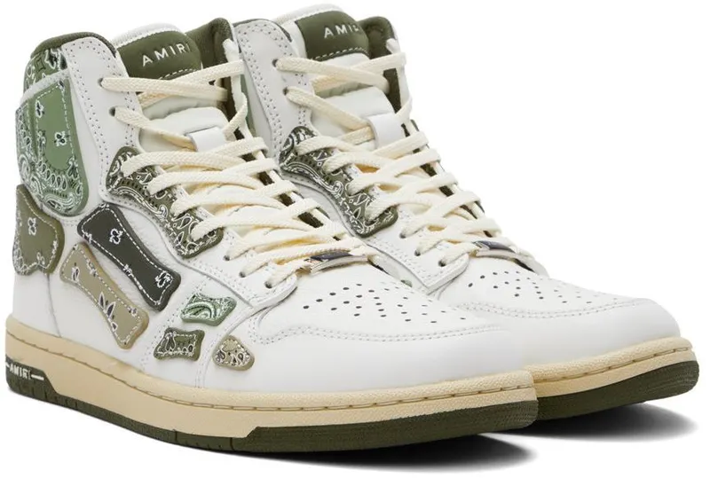 AMIRI White & Green Bandana Skel Hi (PF22MFS032-790)