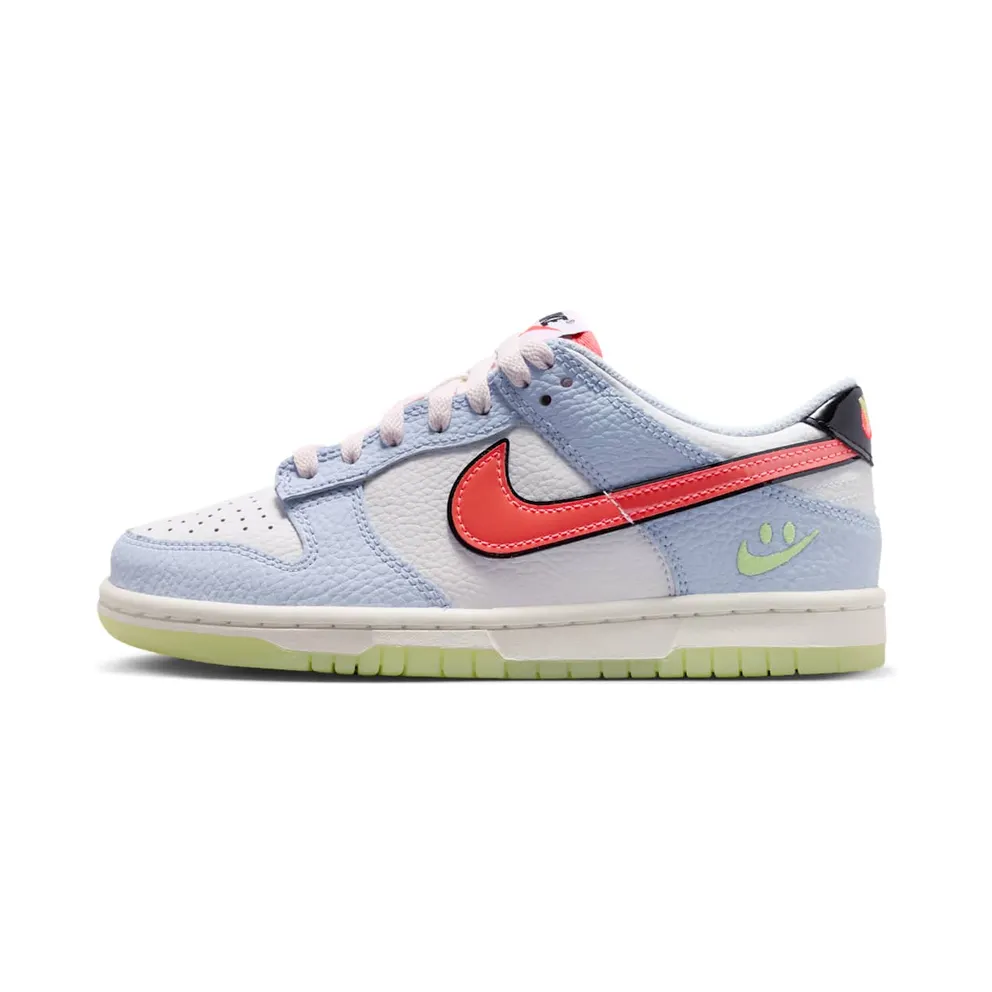 Nike Dunk Low Smiley Swoosh White Hydrogen Blue Crimson (IR0614-100)
