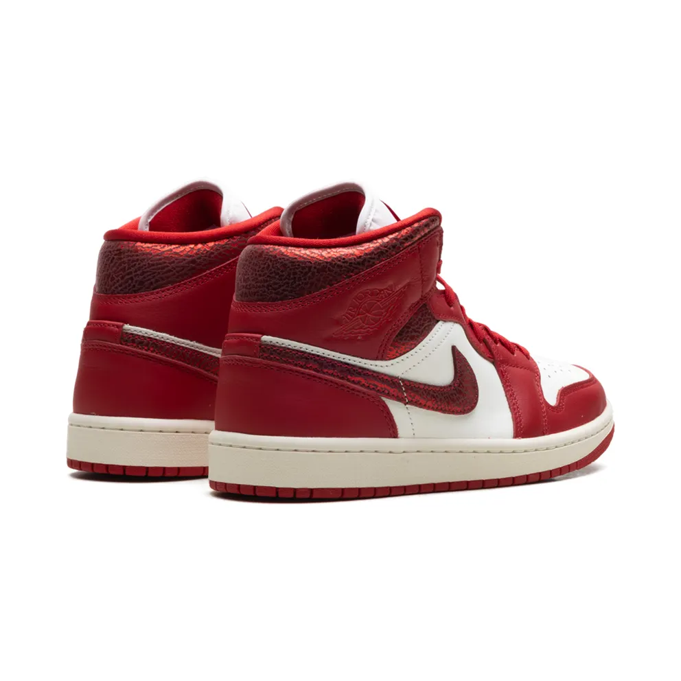 Air Jordan 1 Mid “Red Cracked Leather” (HJ9337-106)
