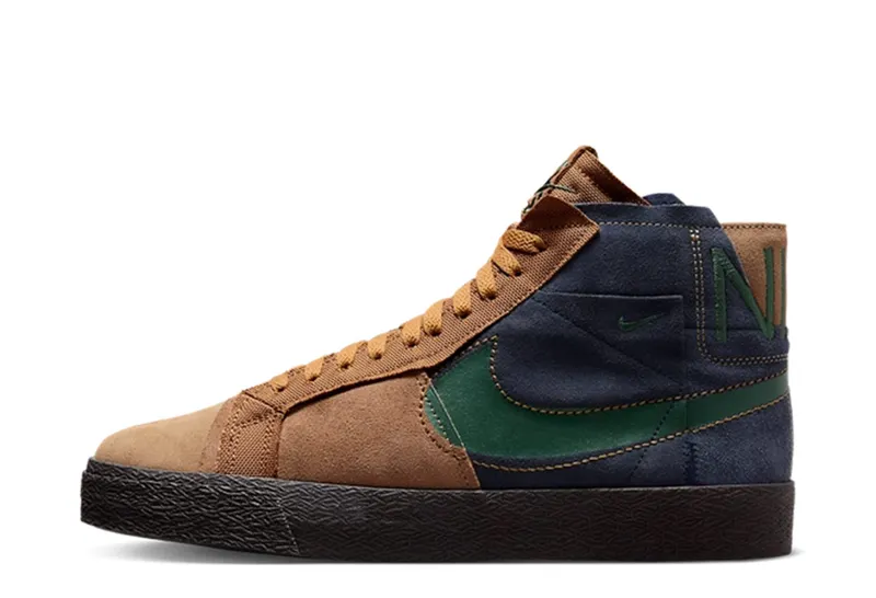 Nike SB Zoom Blazer Mid Premium Legend Dark Brown Obsidian Patchwork (FZ3306-200)