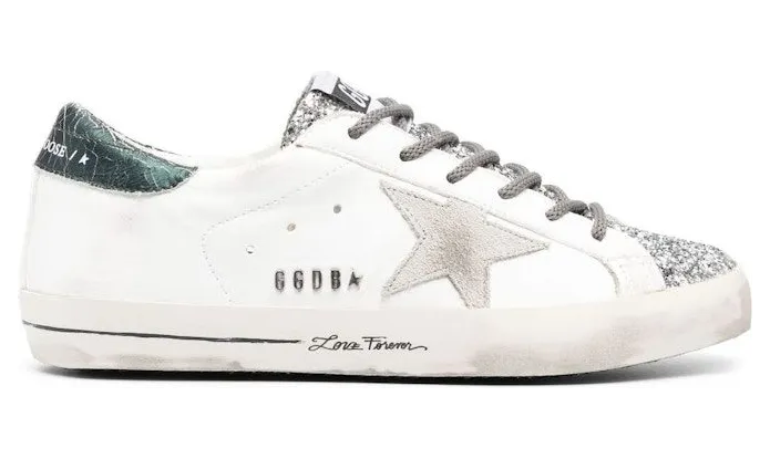 Golden Goose Super-Star Love Forever White Silver Green (GWF00101-F004787-82383)