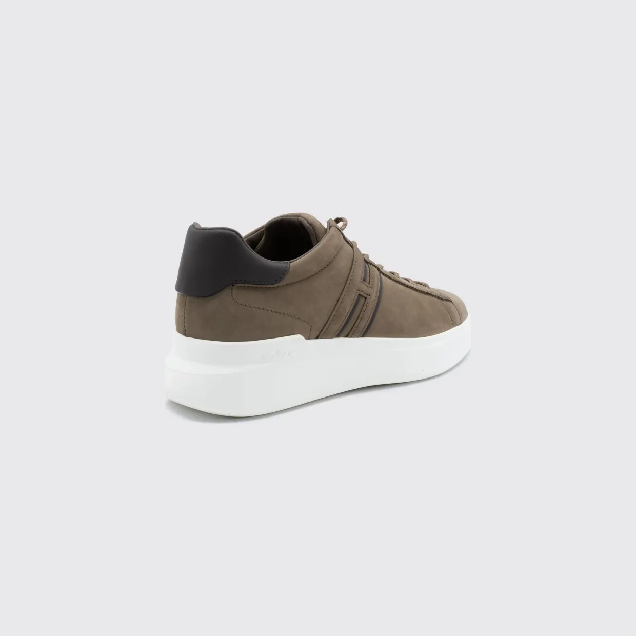 Hogan H580 Low-Top Sneakers in Suede with H Logo and Platform Sole Brown (HXM5800DV42UIE0FDQ) (2)