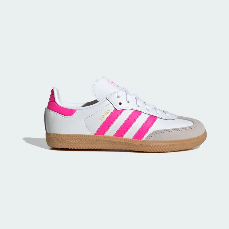 adidas Samba OG Shoes Kids “Cloud White / Lucid Pink / Gum” (JQ2827)
