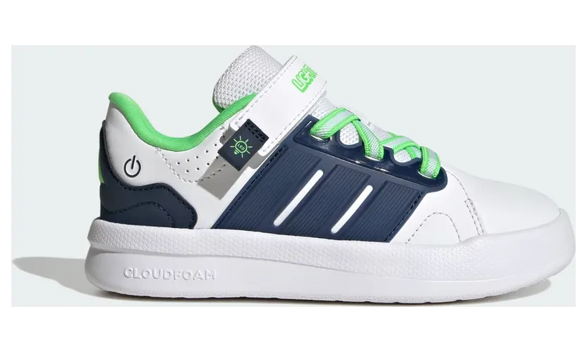 Adidas LIGHTORAMA COURT SCHOENEN KIDS Cloud White / Night Indigo / Screaming Green (KJ6997)