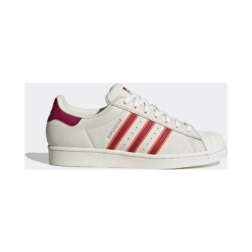 adidas Superstar Schuh Cloud White / Legacy Burgundy / Semi Impact Orange (HQ8867)
