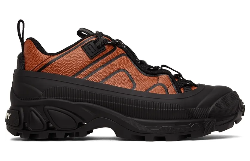 Burberry Black & Orange Leather Arthur Sneakers (8042311)