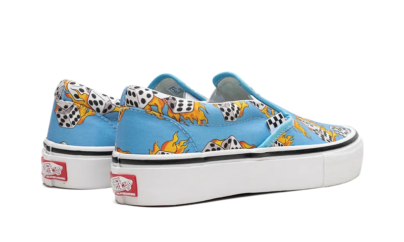Vans Skate Slip-On “Blue Flame Dice” (VN0A5FCABM6)