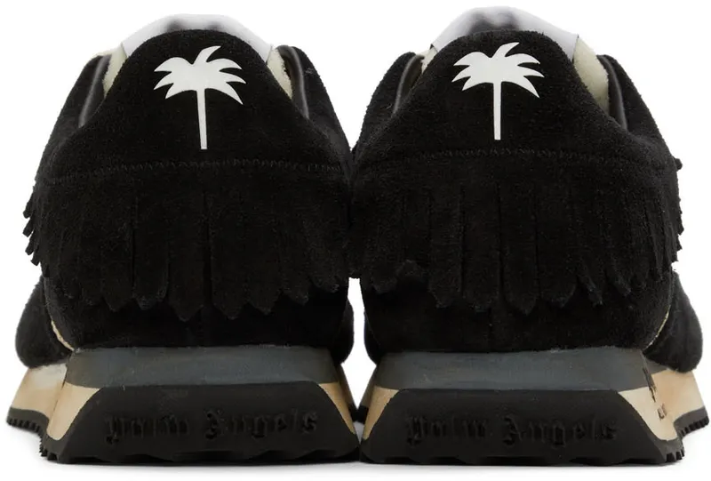 Palm Angels Off-White & Black Fringe Runner Sneakers (PMIA059S22LEA0010110)