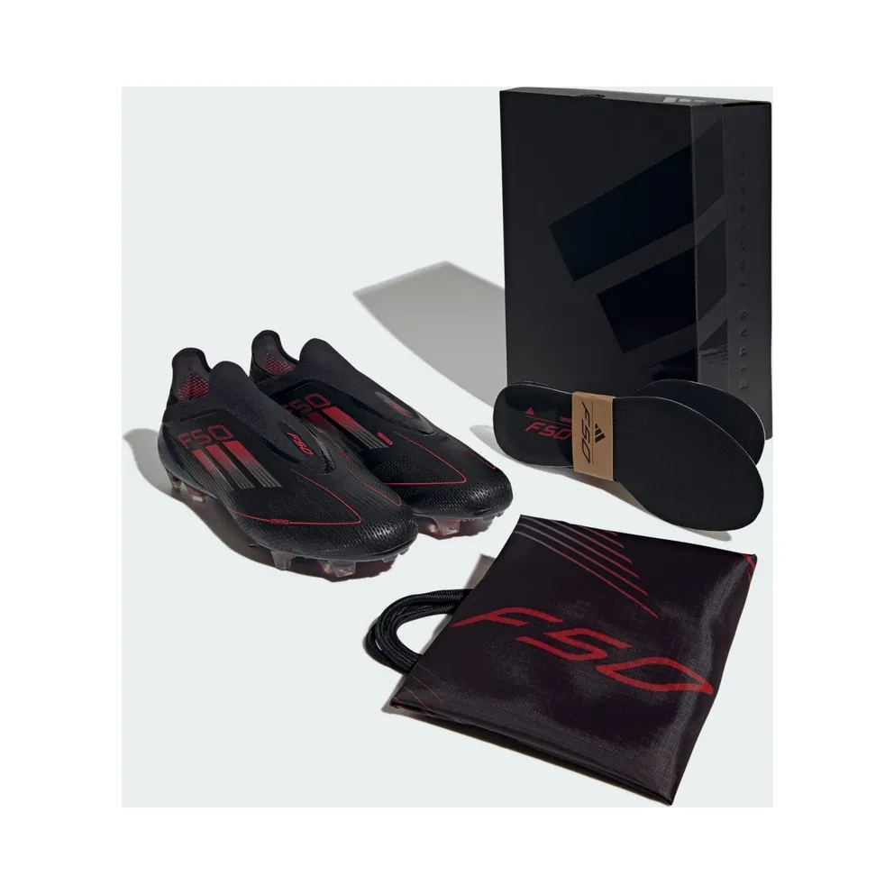 adidas F50 Elite Laceless FG Core Black Iron Metallic Lucid Red (IE1215)