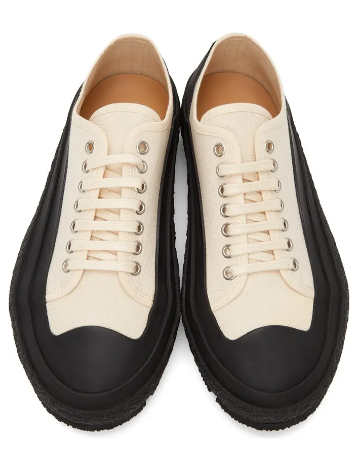 Jil Sander Off-White Canvas Low-Top 105 ANTIQUE WHITE (JI37520A_14351) (5)