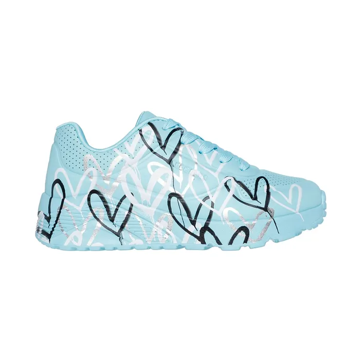 Skechers x JGoldcrown: UNO Lite – Metallic Love Turkoois