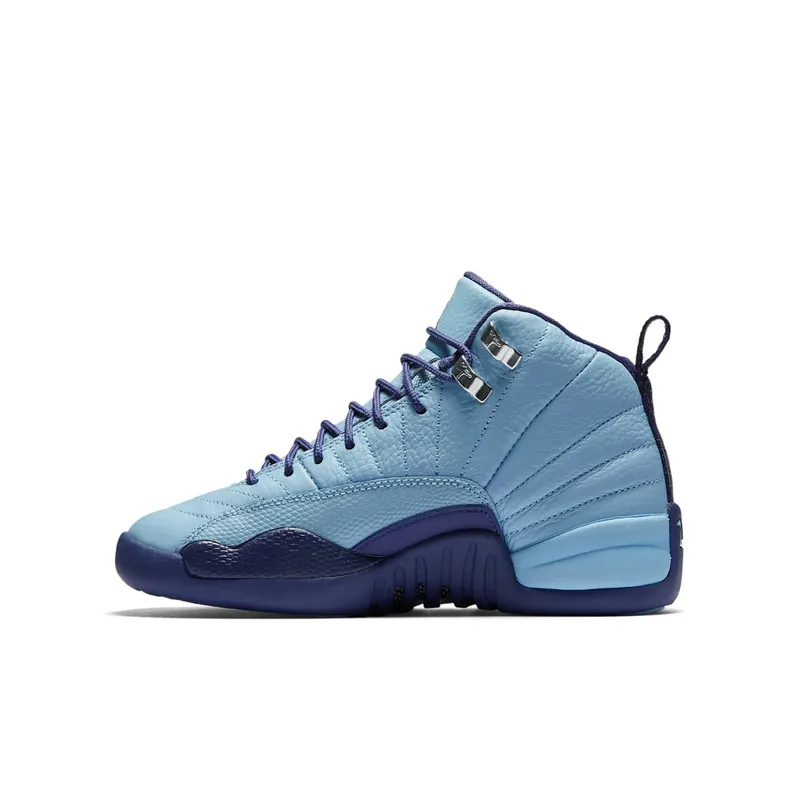 Jordan 12 Retro Hornets (GS) Blue Cap/Metallic Silver-Dark Purple Dust (510815-418)