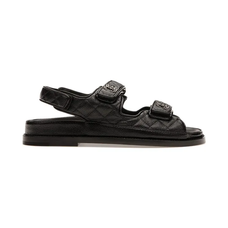 Chanel Quilted Dad Sandal Black Leather (G35927 X56140 94305)
