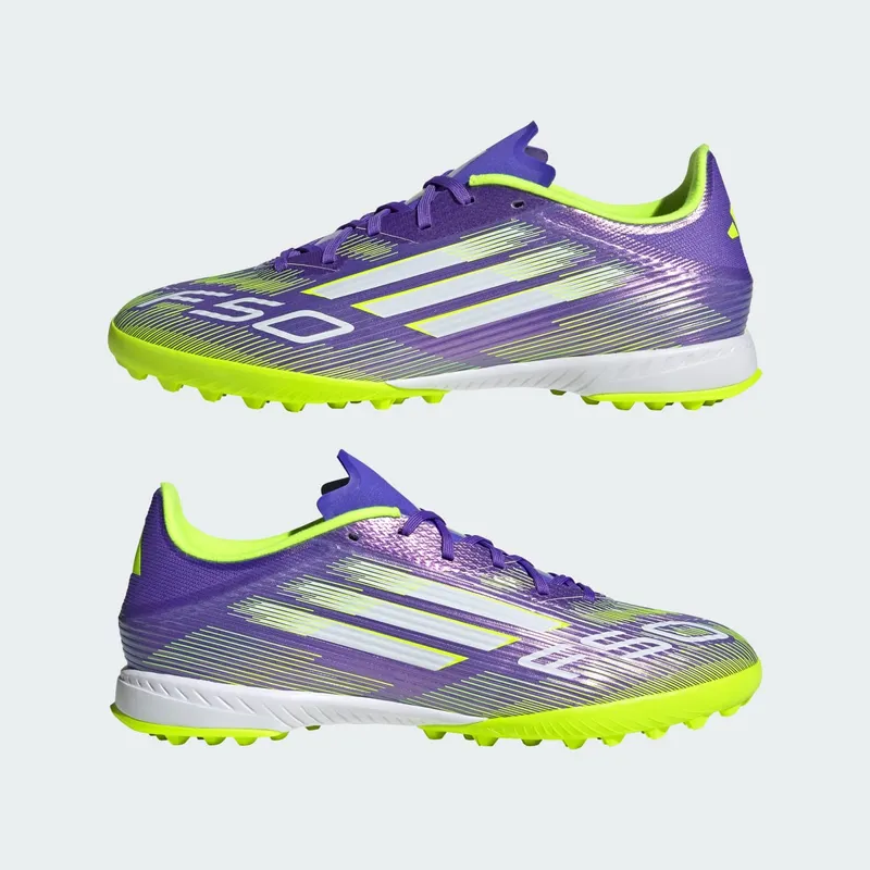 adidas F50 League TF Purple Rush Cloud White Lucid Lemon (JH7724)