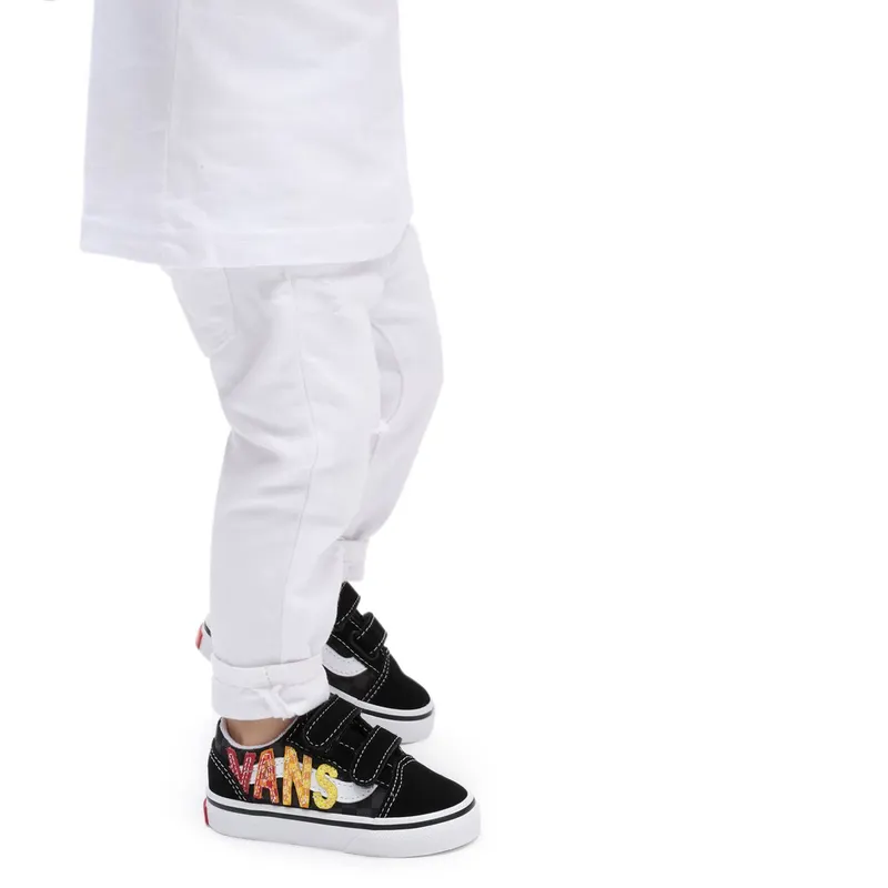 VANS Flame Logo Repeat Old Skool Velcro Peuterschoenen Black (VN000D3YABX)