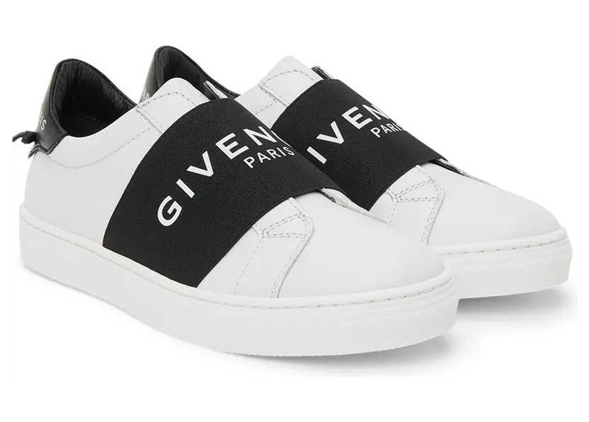 Givenchy Kids White & Black Logo Band Sneakers (H29064) (4)