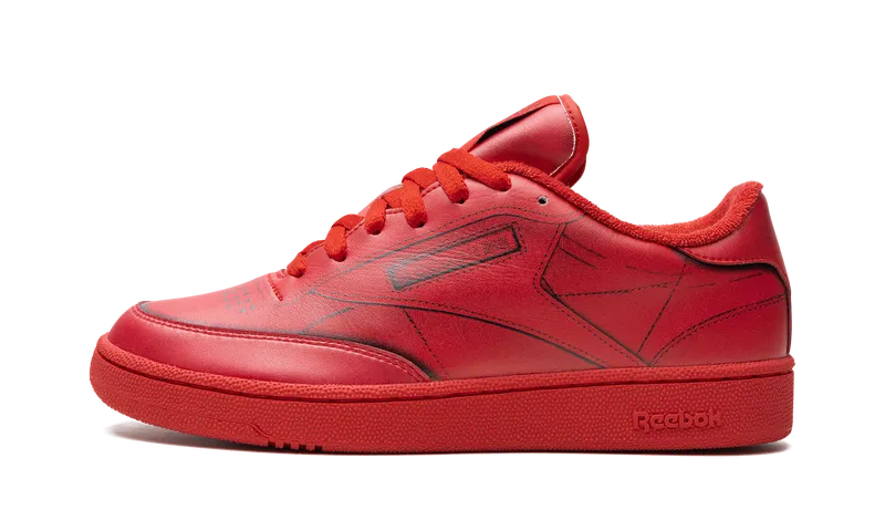 Reebok Maison Margiela Club C Shoes Vector Red / White / Black (H02408)