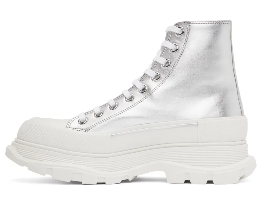 Alexander McQueen Silver Tread Slick High Sneakers (705659W4TX1) (3)