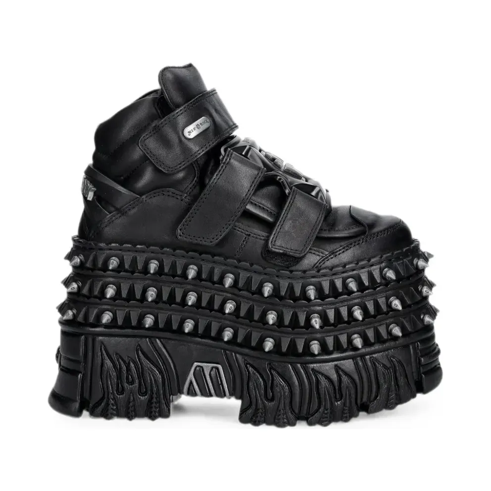 NEW ROCK Spiked with plateauzool – Black (MWALL285C4)