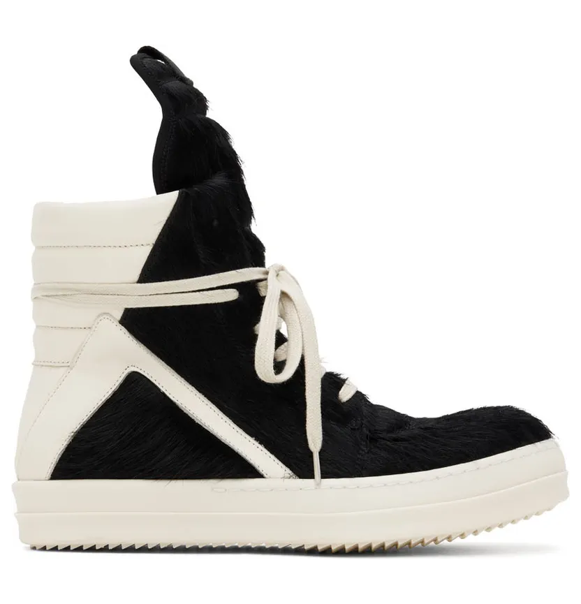 Rick Owens Black Geobasket Sneakers (RR02B2894 LHL)
