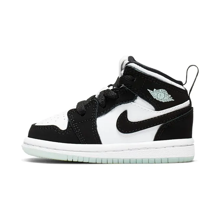 Air Jordan 1 Mid SE TD ‘Glow in the Dark Panda’ White/Black/Teal Tint (BQ6933-103)