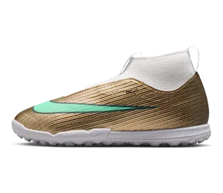 Nike Jr Mercurial Superfly 11 Academy ‘Kylian Mbappé’ ‘ Multi-Ground High-Top “Metallic Gold/Green Glow” (IV5817-701)