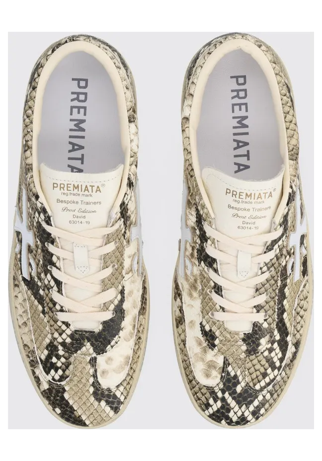 Premiata David Python-Print Leather Sneakers with Contrast Logo Multicolor (DAVIDD8099) (3)