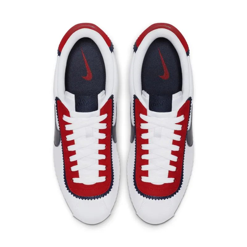 Nike  Cortez Basic SE White White University Red White Obsidian (CD7253-100)