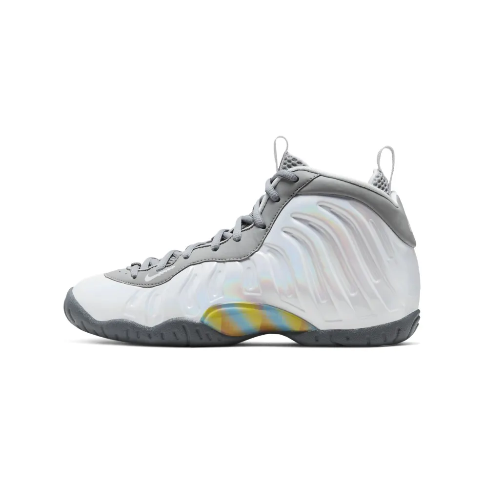 Nike Air Foamposite One Light Smoke Grey (GS) Light Smoke Grey/White-Blue Fury (CU1054-001)
