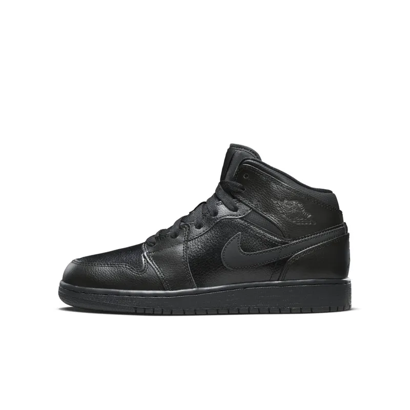 Jordan 1 Mid Triple Black (2015) (GS) (554725-030)
